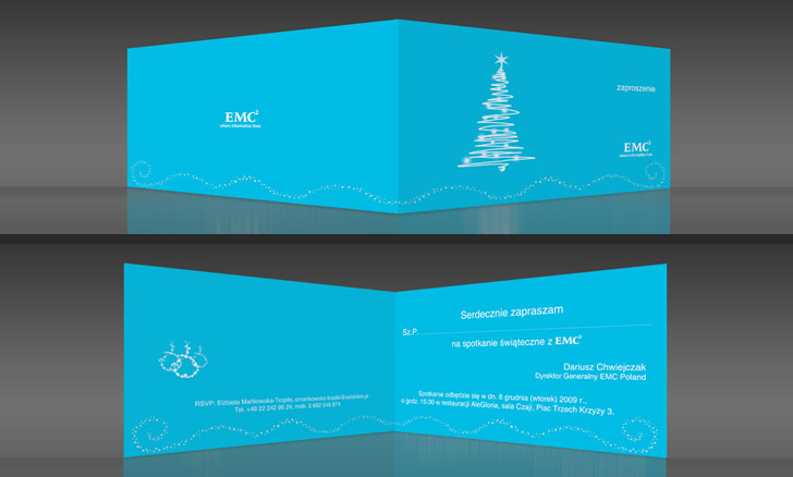 Poligrafia i e-advertising - Zaproszenie świąteczne EMC