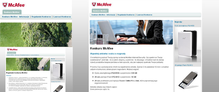 Website - Konkurs McAfee